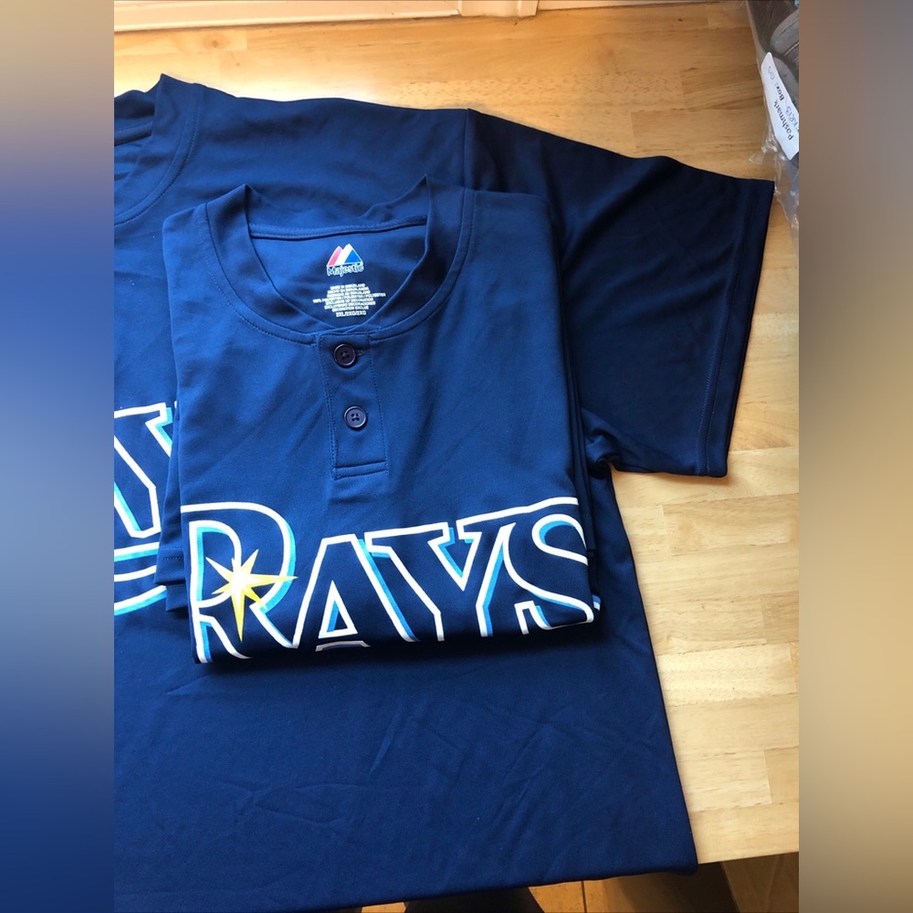 MLB Men’s Size 2xl Rays Baseball T Shirt Majestic
